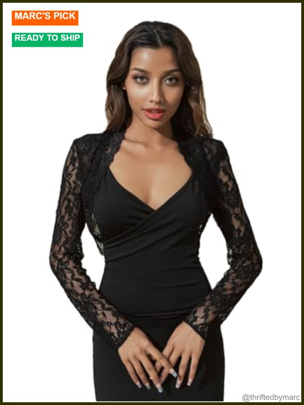 Womens Lace Shrug Bolero Open Front Sheer Long Sleeve Cropped Cardigan